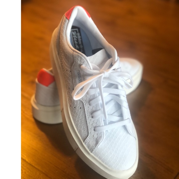 adidas sleek on feet